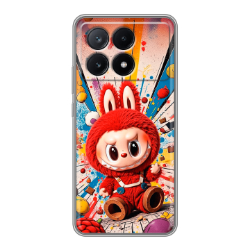 Силиконовый чехол на Xiaomi Poco X6 Pro 5G с принтом Labubu Лабубу