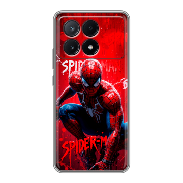 Силиконовый чехол на Xiaomi Poco X6 Pro 5G с принтом Spiderman Человек паук