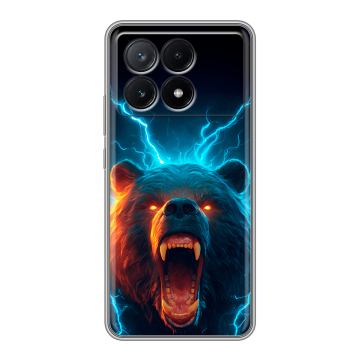 Силиконовый чехол на Xiaomi Poco X6 Pro 5G с принтом Медведь Силиконовый чехол на Xiaomi Poco X6 Pro 5G с принтом Медведь