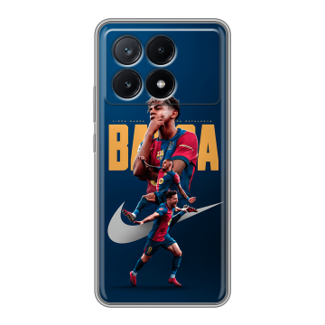 Силиконовый чехол на Xiaomi Poco X6 Pro 5G с принтом Барселона Barca Yamal 