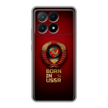 Силиконовый чехол на Xiaomi Poco X6 Pro 5G с принтом Флаг Герб СССР Силиконовый чехол на Xiaomi Poco X6 Pro 5G с принтом Флаг Герб СССР