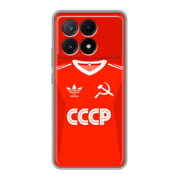 Силиконовый чехол на Xiaomi Poco X6 Pro 5G с принтом Флаг Герб СССР Силиконовый чехол на Xiaomi Poco X6 Pro 5G с принтом Флаг Герб СССР