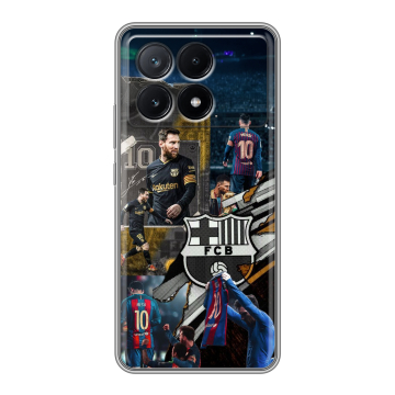 Силиконовый чехол на Xiaomi Poco X6 Pro 5G с принтом Messi Barcelona