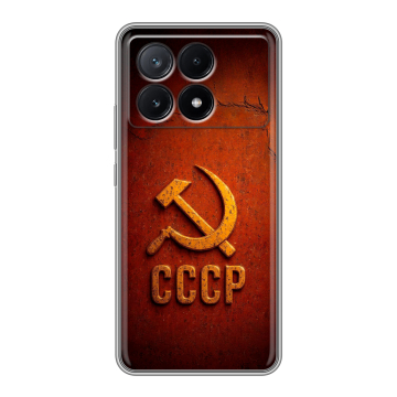 Силиконовый чехол на Xiaomi Poco X6 Pro 5G с принтом Флаг Герб СССР