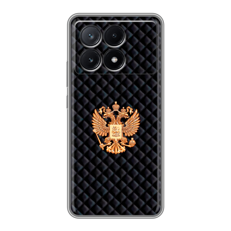 Силиконовый чехол на Xiaomi Poco X6 Pro 5G с принтом Герб России принт Силиконовый чехол на Xiaomi Poco X6 Pro 5G с принтом Герб России принт
