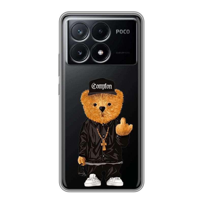 Силиконовый чехол на Xiaomi Poco X6 Pro 5G с принтом Мишка Силиконовый чехол на Xiaomi Poco X6 Pro 5G с принтом Мишка