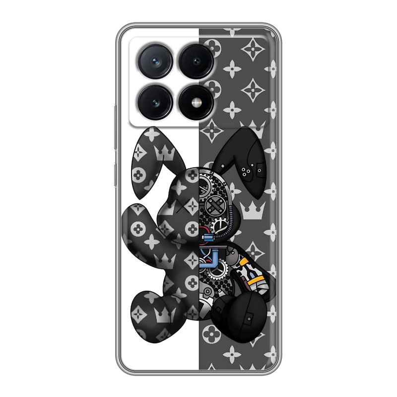 Силиконовый чехол на Xiaomi Poco X6 Pro 5G с принтом Луи робот Силиконовый чехол на Xiaomi Poco X6 Pro 5G с принтом Луи робот