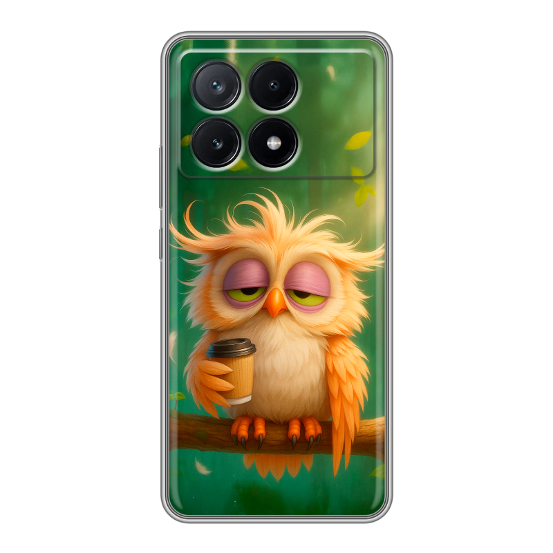 Силиконовый чехол на Xiaomi Poco X6 Pro 5G с принтом сова Силиконовый чехол на Xiaomi Poco X6 Pro 5G с принтом сова