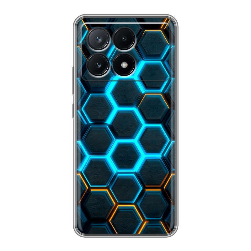 Силиконовый чехол на Xiaomi Poco X6 Pro 5G с принтом Неоновые соты Силиконовый чехол на Xiaomi Poco X6 Pro 5G с принтом Неоновые соты