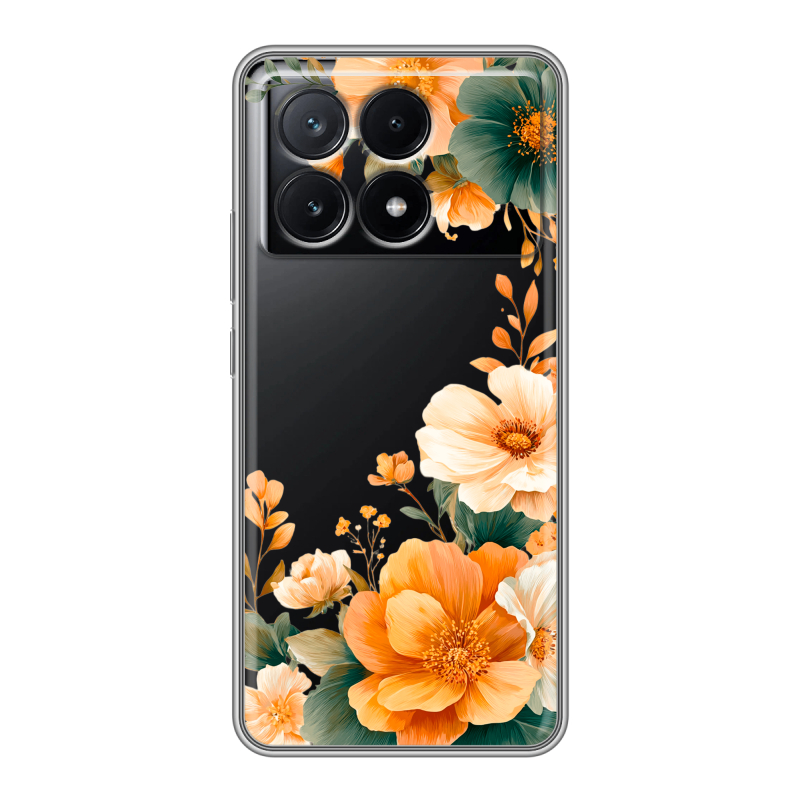 Силиконовый чехол на Xiaomi Poco X6 Pro 5G с принтом Цветы принт Силиконовый чехол на Xiaomi Poco X6 Pro 5G с принтом Цветы принт