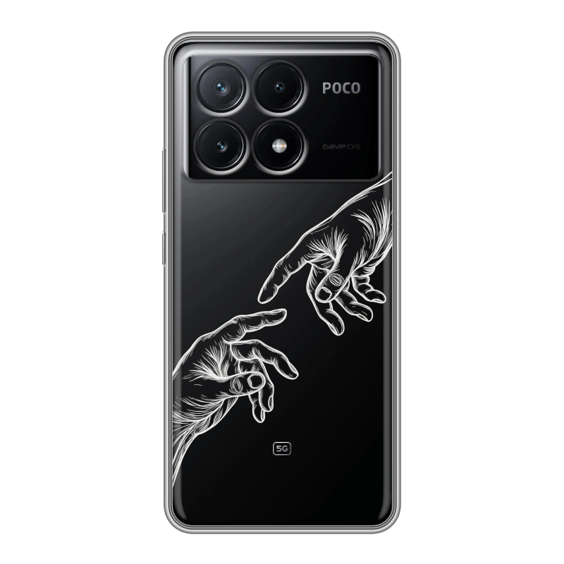 Силиконовый чехол на Xiaomi Poco X6 Pro 5G с принтом Сотворение мира Силиконовый чехол на Xiaomi Poco X6 Pro 5G с принтом Сотворение мира