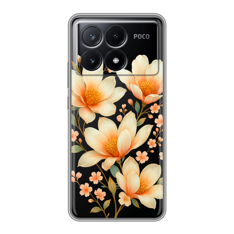 Силиконовый чехол на Xiaomi Poco X6 Pro 5G с принтом Цветы Силиконовый чехол на Xiaomi Poco X6 Pro 5G с принтом Цветы