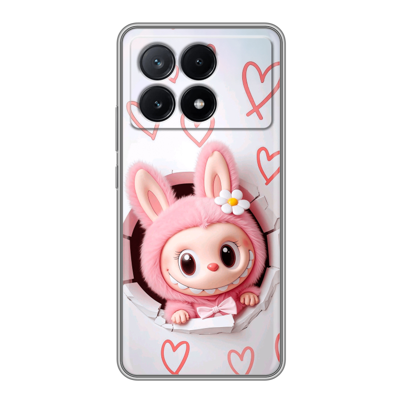 Силиконовый чехол на Xiaomi Poco X6 Pro 5G с принтом Labubu Лабубу Силиконовый чехол на Xiaomi Poco X6 Pro 5G с принтом Labubu Лабубу