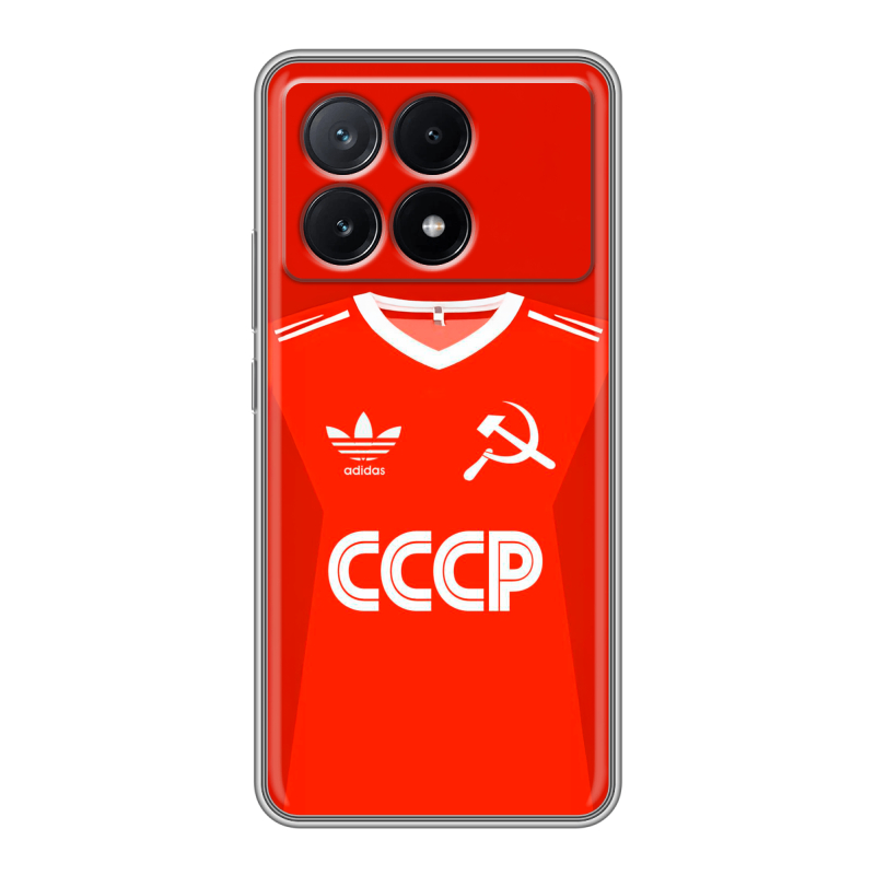 Силиконовый чехол на Xiaomi Poco X6 Pro 5G с принтом Флаг Герб СССР Силиконовый чехол на Xiaomi Poco X6 Pro 5G с принтом Флаг Герб СССР