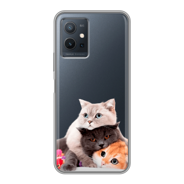 Силиконовый чехол на Vivo Y55 5G с принтом Кошки