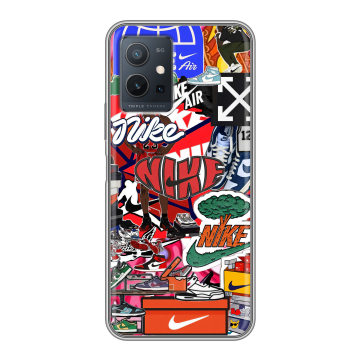 Силиконовый чехол на Vivo Y55 5G с принтом Найк Nike яркий Силиконовый чехол на Vivo Y55 5G с принтом Найк Nike яркий