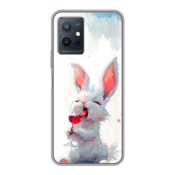 Силиконовый чехол на Vivo Y55 5G с принтом кролик зайчик Силиконовый чехол на Vivo Y55 5G с принтом кролик зайчик