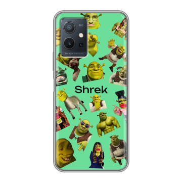Силиконовый чехол на Vivo Y55 5G с принтом Шрек Shrek Силиконовый чехол на Vivo Y55 5G с принтом Шрек Shrek