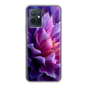 Силиконовый чехол на Vivo Y55 5G с принтом женский цветы Силиконовый чехол на Vivo Y55 5G с принтом женский цветы
