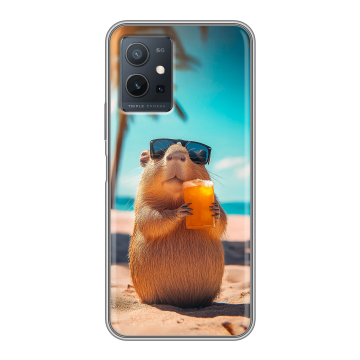 Силиконовый чехол на Vivo Y55 5G с принтом Капибара Силиконовый чехол на Vivo Y55 5G с принтом Капибара