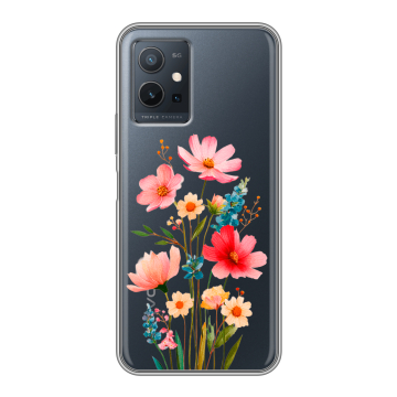 Силиконовый чехол на Vivo Y55 5G с принтом Цветы Силиконовый чехол на Vivo Y55 5G с принтом Цветы