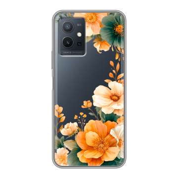 Силиконовый чехол на Vivo Y55 5G с принтом Цветы принт Силиконовый чехол на Vivo Y55 5G с принтом Цветы принт