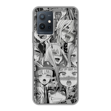 Силиконовый чехол на Vivo Y55 5G с принтом Ahegao Ахегао Аниме Силиконовый чехол на Vivo Y55 5G с принтом Ahegao Ахегао Аниме