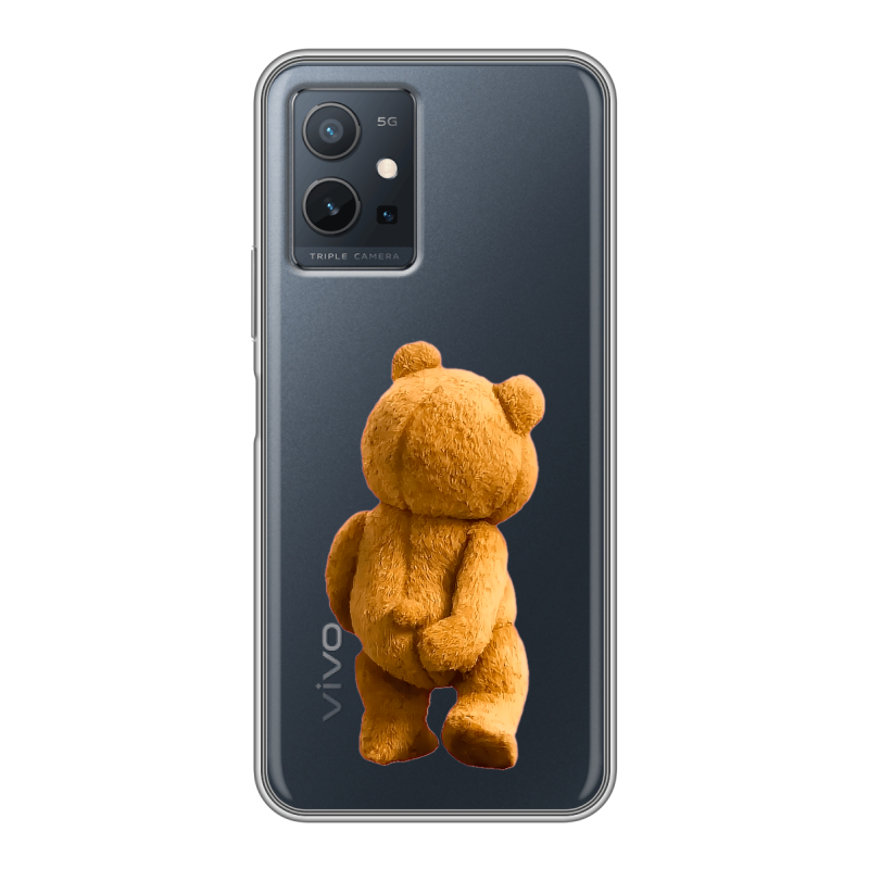 Силиконовый чехол на Vivo Y55 5G с принтом Медведь Силиконовый чехол на Vivo Y55 5G с принтом Медведь