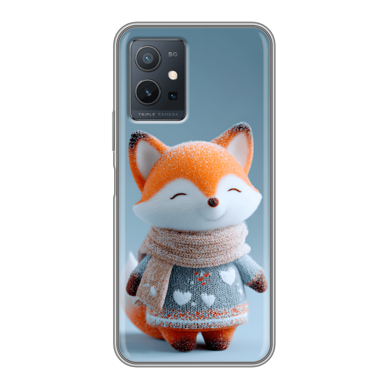 Силиконовый чехол на Vivo Y55 5G с принтом Лиса Силиконовый чехол на Vivo Y55 5G с принтом Лиса