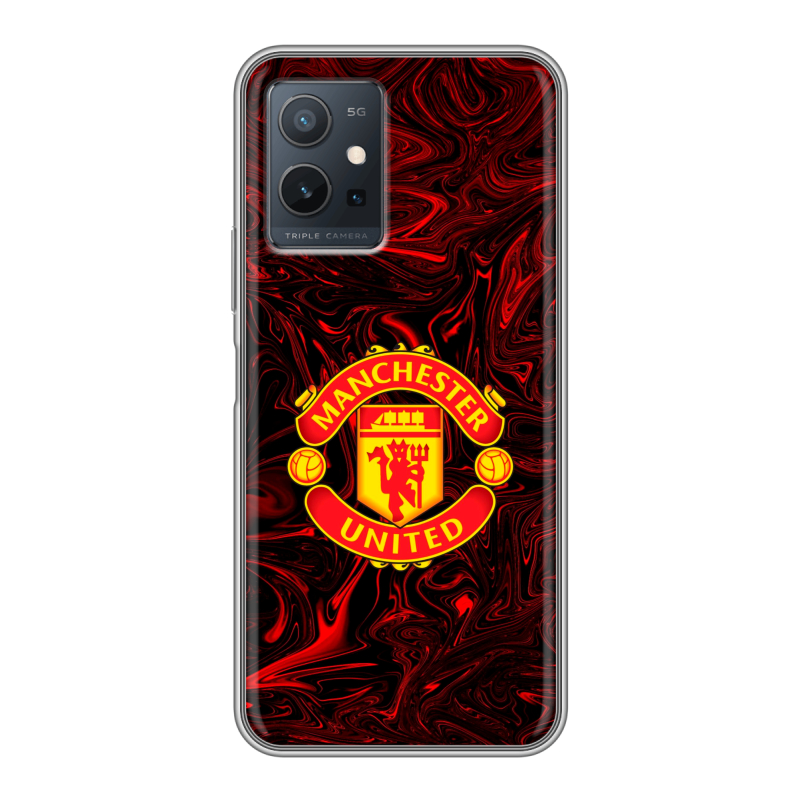 Силиконовый чехол на Vivo Y55 5G с принтом Manchester United Силиконовый чехол на Vivo Y55 5G с принтом Manchester United