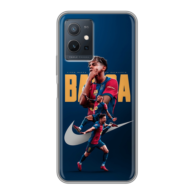 Силиконовый чехол на Vivo Y55 5G с принтом Барселона Barca Yamal Силиконовый чехол на Vivo Y55 5G с принтом Барселона Barca Yamal