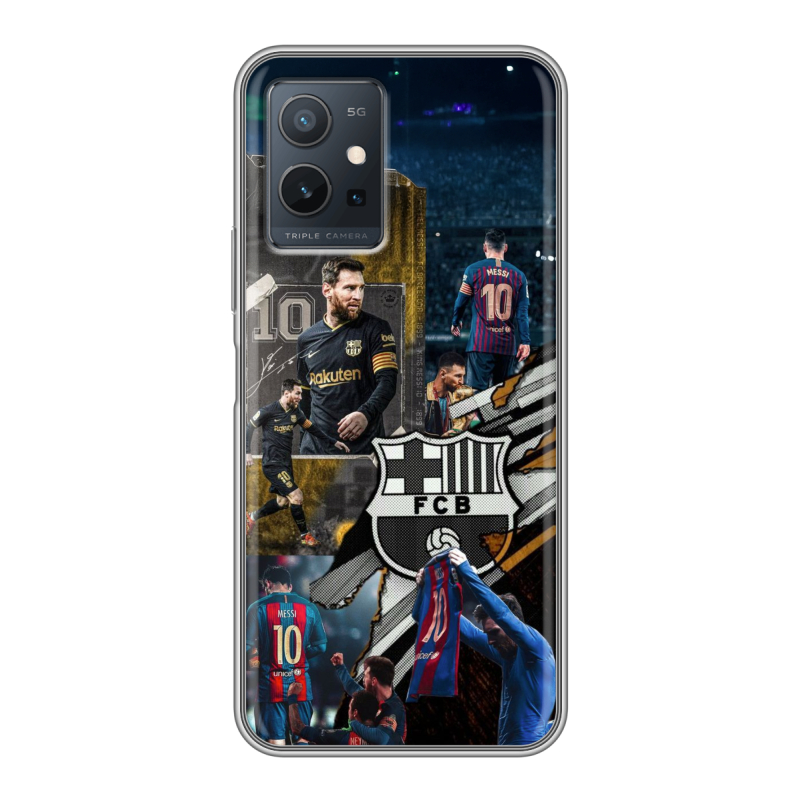 Силиконовый чехол на Vivo Y55 5G с принтом Messi Barcelona Силиконовый чехол на Vivo Y55 5G с принтом Messi Barcelona