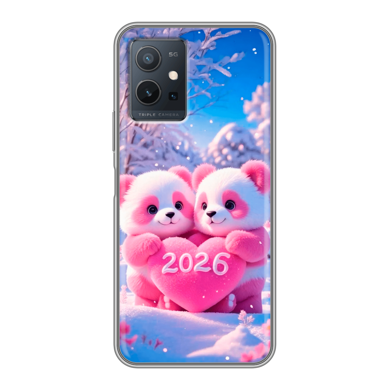 Силиконовый чехол на Vivo Y55 5G с принтом Новый год Силиконовый чехол на Vivo Y55 5G с принтом Новый год