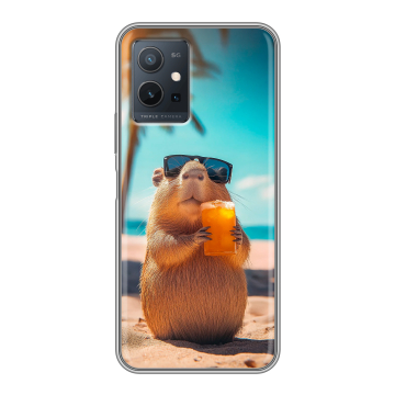 Силиконовый чехол на Vivo Y55s 5G с принтом Капибара Силиконовый чехол на Vivo Y55s 5G с принтом Капибара