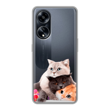 Силиконовый чехол на OPPO A1 Pro с принтом Кошки Силиконовый чехол на OPPO A1 Pro с принтом Кошки