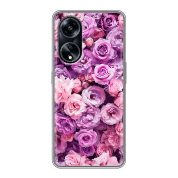 Силиконовый чехол на OPPO A1 Pro с принтом лавандовые розы
