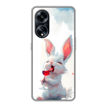 Силиконовый чехол на OPPO A1 Pro с принтом кролик зайчик Силиконовый чехол на OPPO A1 Pro с принтом кролик зайчик