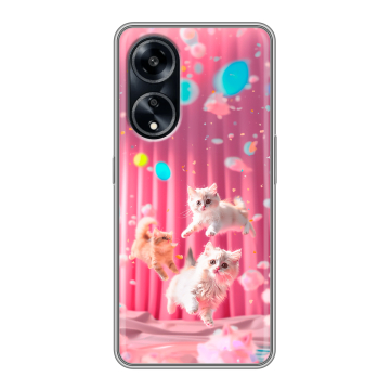 Силиконовый чехол на OPPO A1 Pro с принтом милые котики