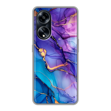 Силиконовый чехол на OPPO A1 Pro с принтом синий мрамор Силиконовый чехол на OPPO A1 Pro с принтом синий мрамор