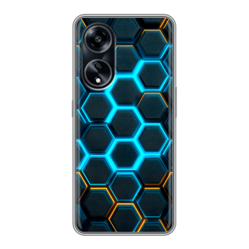 Силиконовый чехол на OPPO A1 Pro с принтом Неоновые соты Силиконовый чехол на OPPO A1 Pro с принтом Неоновые соты