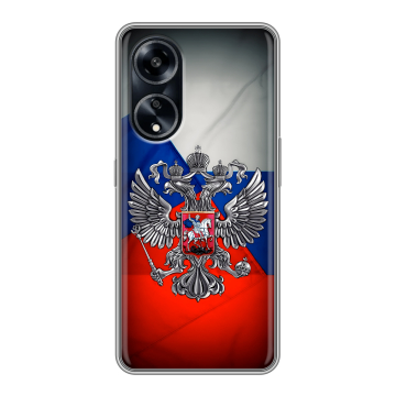 Силиконовый чехол на OPPO A1 Pro с принтом Флаг России