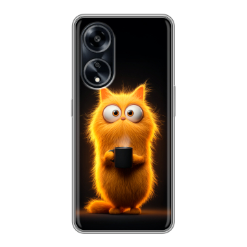 Силиконовый чехол на OPPO A1 Pro с принтом Смешной кот Силиконовый чехол на OPPO A1 Pro с принтом Смешной кот