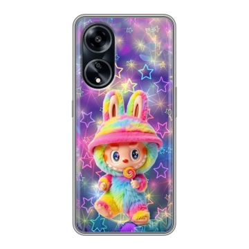 Силиконовый чехол на OPPO A1 Pro с принтом Labubu Лабубу