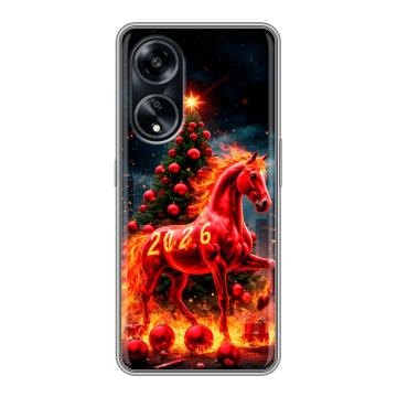 Силиконовый чехол на OPPO A1 Pro с принтом Новый год