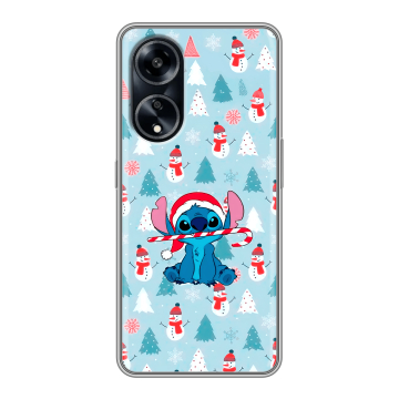 Силиконовый чехол на OPPO A1 Pro с принтом Стич Новый год