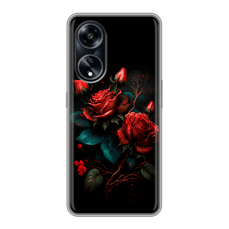 Силиконовый чехол на OPPO A1 Pro с принтом Розы красные Силиконовый чехол на OPPO A1 Pro с принтом Розы красные