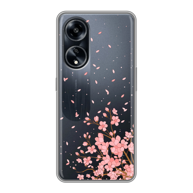 Силиконовый чехол на OPPO A1 Pro с принтом Ветка сакуры Силиконовый чехол на OPPO A1 Pro с принтом Ветка сакуры