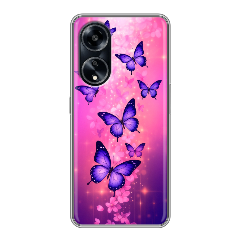 Силиконовый чехол на OPPO A1 Pro с принтом Бабочки Силиконовый чехол на OPPO A1 Pro с принтом Бабочки