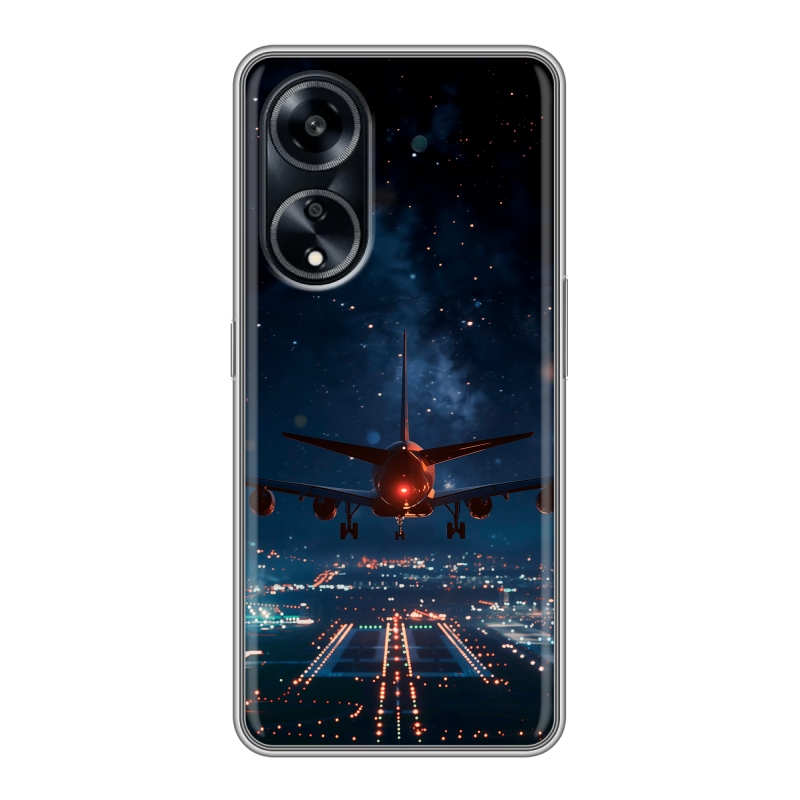 Силиконовый чехол на OPPO A1 Pro с принтом самолет Силиконовый чехол на OPPO A1 Pro с принтом самолет