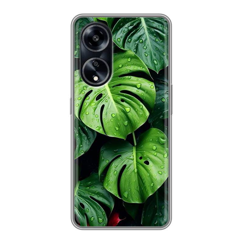 Силиконовый чехол на OPPO A1 Pro с принтом Листья Силиконовый чехол на OPPO A1 Pro с принтом Листья